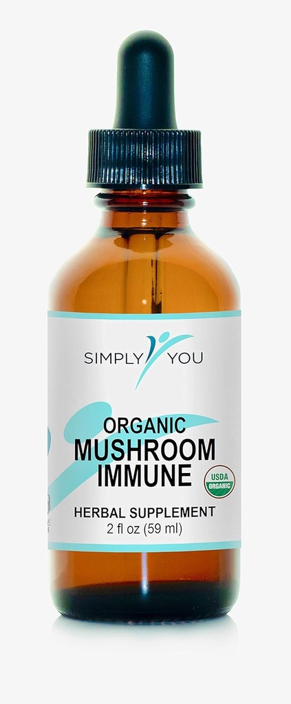 Soutien à la défense immunitaire des champignons organiques Gouttes avec absorption maximale et biodisponibilité. Vegan, herbacé 525mg par portion ● 2 mois d'approvisionnement