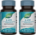 Nature's Way 5-HTP, L-5-Hydroxytryptophane, aide à faire de la sérotonine pour promouvoir une perspective positive*, vitamine B6, vitamine C, extrait de haricots Griffonia, 30 comprimés (paquetage mai vary) - 2 paquets