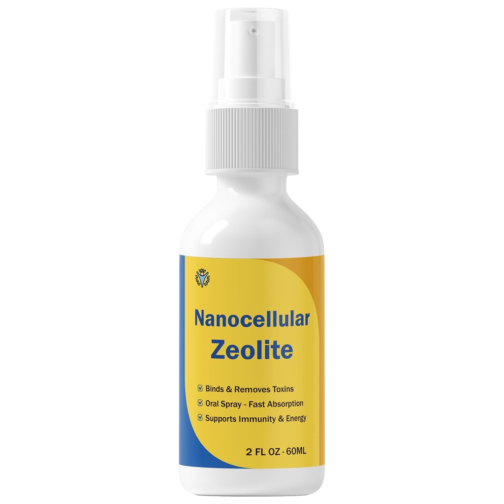 Nano Zeolite Oral Spray - Zeolite Detox Spray Extra Strength Clinoptilolite Detox, Fast Oral-Spray Absorption, Immune & Gut Support, Clinically Studied Intra-Oral Delivery, 2 fl oz (60 mL)
