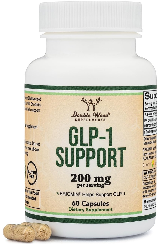 GLP-1 Supplement - Clinically Studied Bioflavonoid Extract to Help Support Natural GLP 1 Levels and Promote Gut Health (200mg, 30 Servings) Std to 70% Eriocitrin and 5% Hesperidin by Double Wood