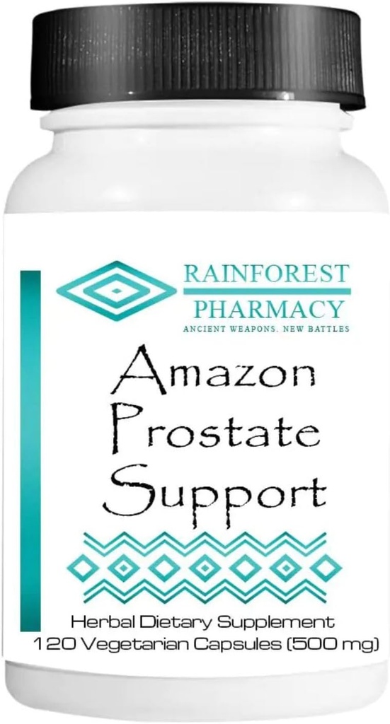 Amazon Prostate Support 120 Capsules végétariennes - Suppléments de la prostate pour les hommes avec racine de nervure et 9 botaniques de forêt pluviale