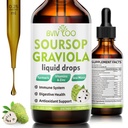 Sourop Graviola gouttes liquides - 2000mg Extrait pur de Sourop mélangé avec 300mg de mousse de mer et 100mg Elderberry - Powerful Cell Support, Antioxydant-Rich, Immune-Boosting - 2 Fl Oz (60ml) bouteille