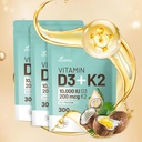 Vitamine D3 10000 iu Plus K2 (MK-7) 200 mcg, 300 softgels à l'huile de noix de coco.