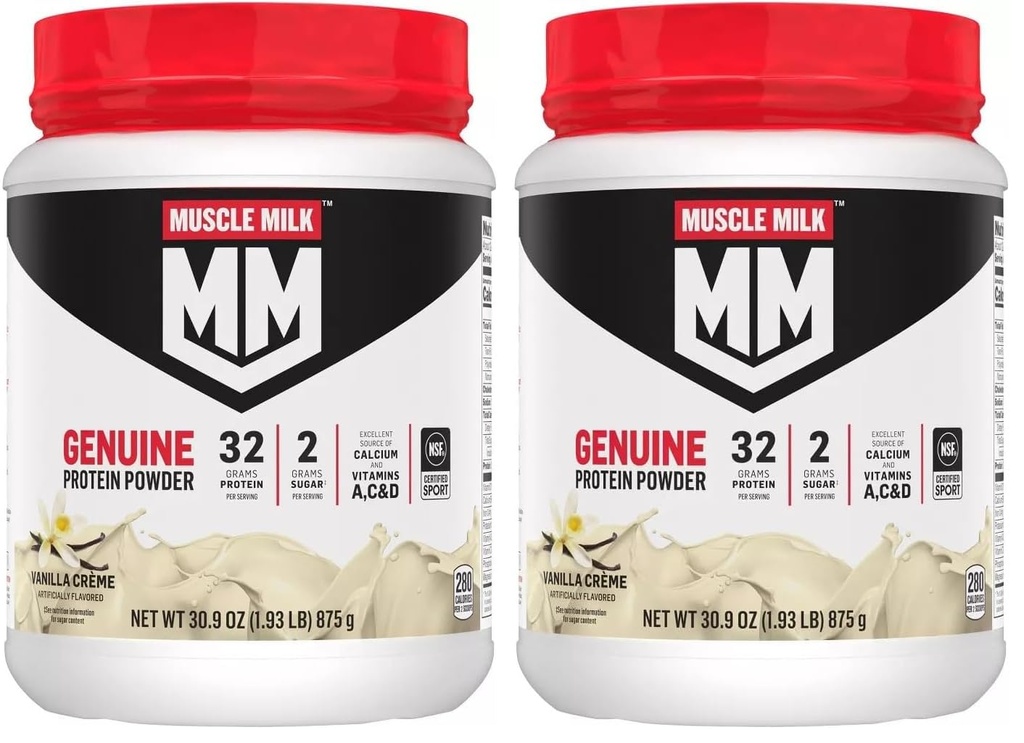 Muscle Milk Lean Muscle Vanilla Creme Protein Powder, 1.93 Pound (Pack of 2)