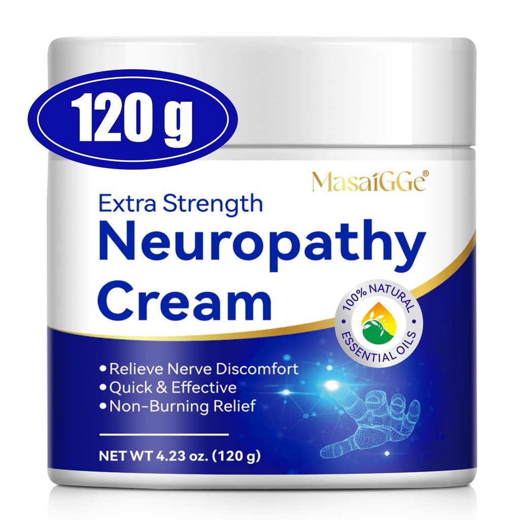 Extra Strength Neuropathy Relief Cream - Relief for Feet Hands Legs Toes Back - Extra Strength Neuropathy Cream for Discomfort- Rosemary, Vitamin E, Ginger, Aloe Vera and Shea Butter - 4.23 oz (1)
