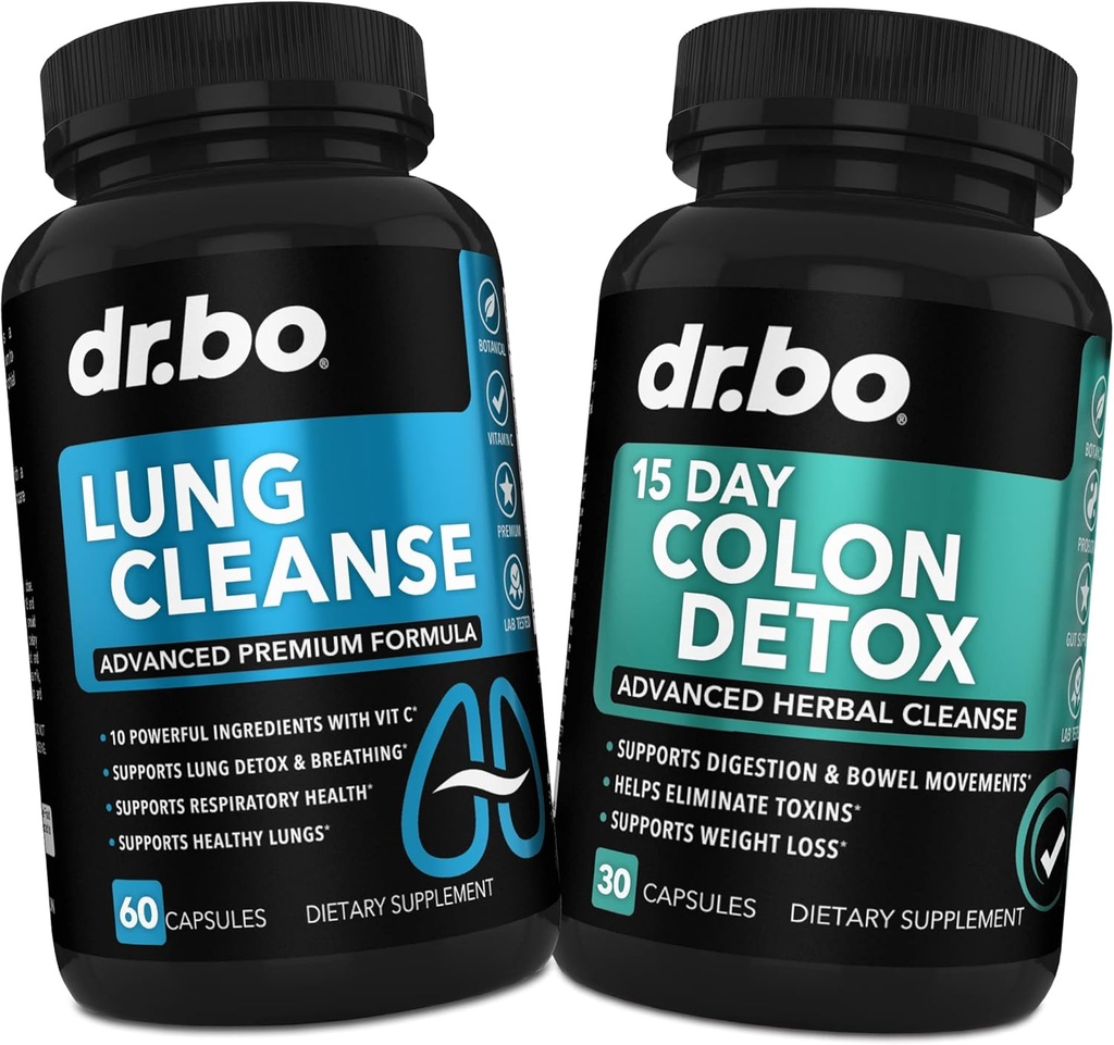 Lung Cleanse & Colon Detox - Formules à base de plantes pour soutenir la santé respiratoire et les mouvements de Bowel