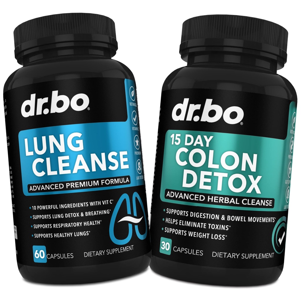 Lung Cleanse & Colon Detox - Formules à base de plantes pour soutenir la santé respiratoire et les mouvements de Bowel