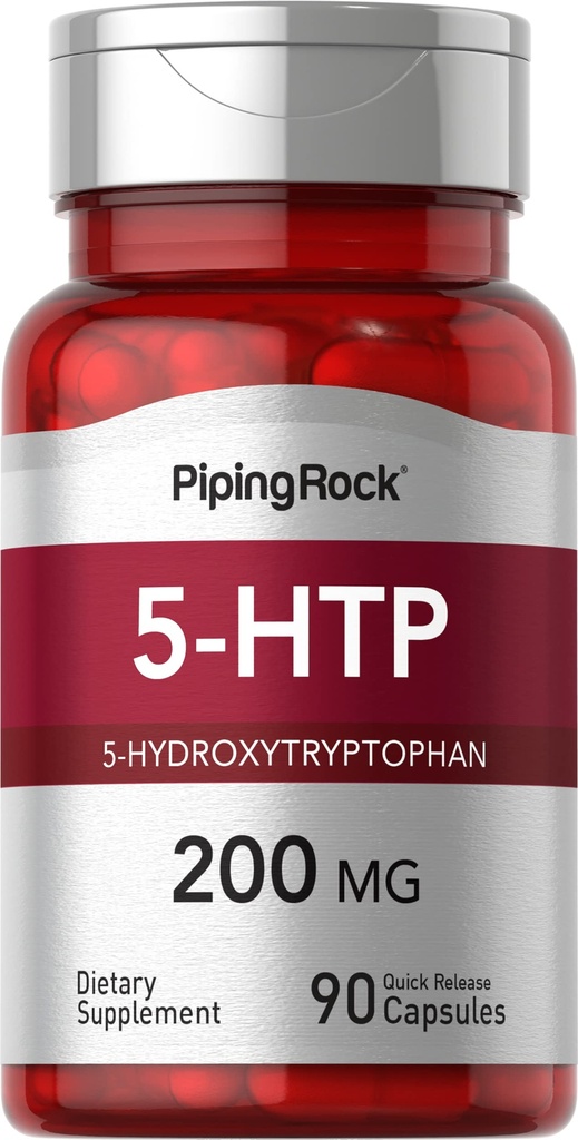 Piping Rock 5-HTP Supplement 200 mg | 90 Capsules | 5-Hydroxytryptophan | from Griffonia Simplicifolia Extract | Non-GMO, Gluten Free