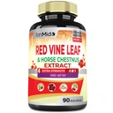 Red Vine Leaf Extract Capsules - with Horse Chestnut, Beet Root, Ginger - Herbal Supplement for Heart, Leg Vein & Energy - 90 Vegan Capsules for 45 Days
