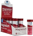 Trace Minerals Magnésium Effervescent - Supplément de soutien au cœur et à l'énergie sains - Supplément de magnésium naturel pour aider à dormir en bonne santé - Supplément santé sans gluten - Framboise, 8 tubes (80 portions)