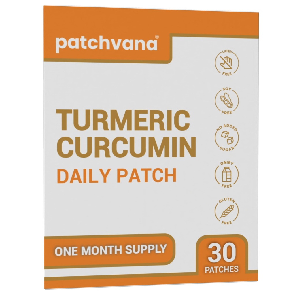 Turmeric Curcumin Patch for Women & Men, 1 Month Supply, 30 Patches