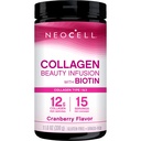 NeoCell Collagen Peptides Powder | 9.1 oz | Grass Fed Bovine | with Biotin and Hyaluronic Acid | Cranberry Cocktail Flavored | Beauty Infusion Drink Mix | Hair, Skin & Nails
