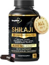 Shilajit Capsules pour hommes et femmes, 16,000mg Pure Himalayan Organic Shilajit soutient la vitalité et le bien-être,Premium Pure Himalayan Supplément 2 mois d'approvisionnement, 60 capsules