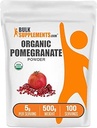 BulkSupplements.com Organic Pomegranate Powder - Pomegranate Supplement for Immune Support, Herbal Supplement - Gluten Free, 5g per Serving, 500g (1.1 lbs) (Pack of 1)
