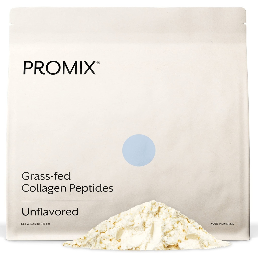 ProMix Nutrition Collagen Peptides, Unflavored - Hydrolyzed Collagen Protein Promotes Healthy Skin, Bones, Joints & Recovery Support - Add to Shakes, Smoothies, Beverages - 2.5 Pound