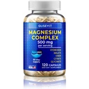 5-in-1 Magnesium Complex Supplement, 500mg | Sleep Support, Energy Boost & Stress Relief | Magnesium Glycinate, Citrate, Malate, Oxide & Aquamin Hydroxide | 120 Count