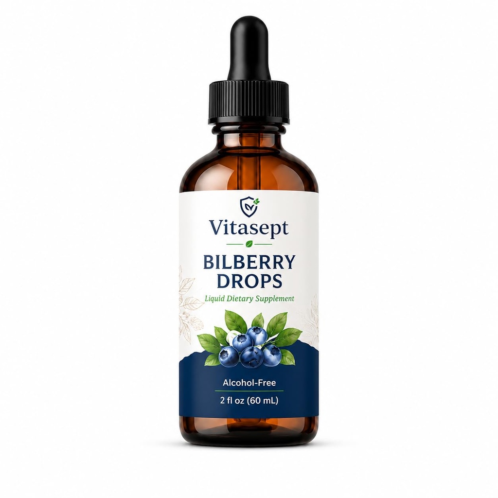Vitasept Drops – Bilberry Fruit Liquid Extract, Alcohol-Free, Vegan & Gluten-Free, 2 fl.o