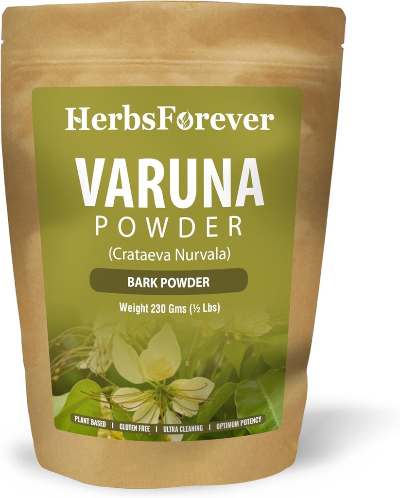 Herbsforever Organic Varuna Crataeva Nurvala Powder 230g Non-OGM, Extrait végétalien pour le soutien de la fonction bladder et rein, favorise l'équilibre naturel et le bien-être