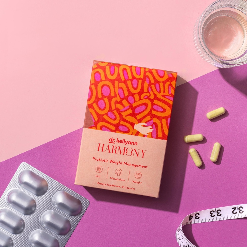 Dr. Kellyann Harmony Probiotic Weight Management (30 Capsules) Prebiotic and Probiotic to Support Weight Management and Promote Optimal Gut Health