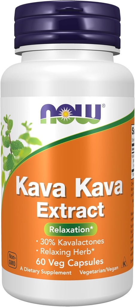 Suppléments, Kava Kava Extract 250 mg, 30% Kavalactones, Mélange de relaxation à base de plantes*, 60 gélules