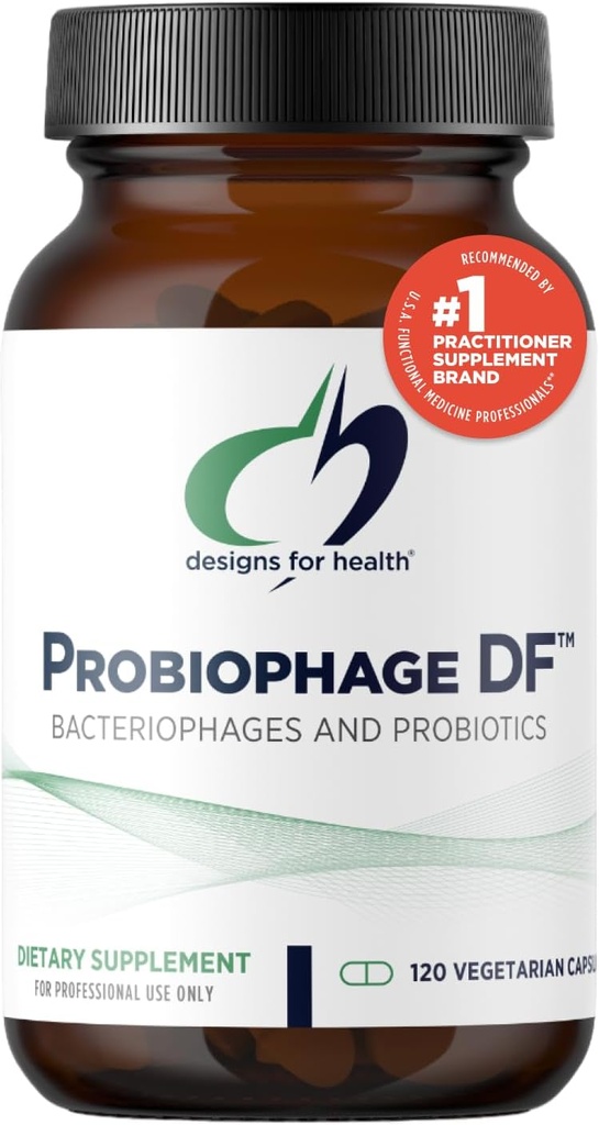 Conceptions pour le probiophage de la santé DF - Supplément prébiotique de bactériophage + probiotique - Probiotiques pour la digestion + soutien immunitaire - Biotiques pré et pro sans lait dans les capsules à libération différée (120 Nombre)