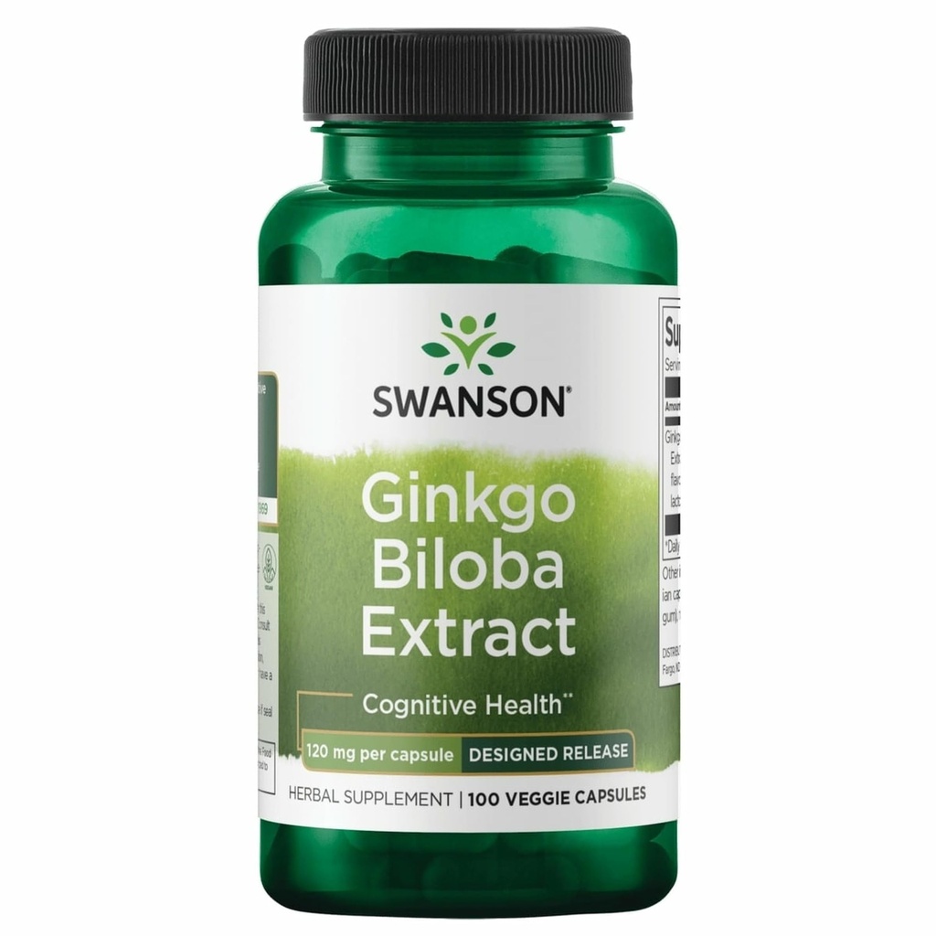 Ginkgo à libération différée 120 mg 100 Caps par Swanson Ultra