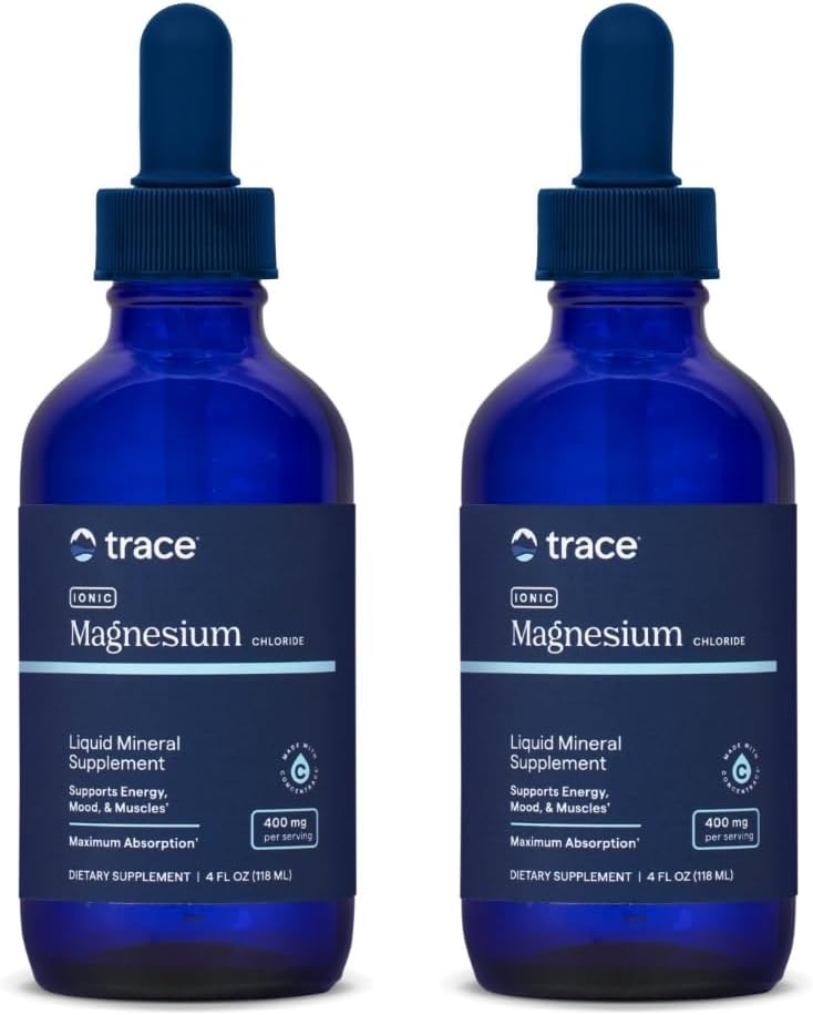 Trace Minerals Ionic Magnésium 400mg - Supplément de soutien à la santé cérébrale et énergétique - Supplément liquide pour aider la santé immunitaire - Supplément quotidien avec des minéraux essentiels - 4 fl oz (64 portions)