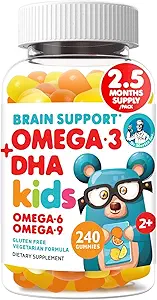 DR. MORITZ Vegan Omega 3 Gummies for Kids and Toddlers (240 Count), Kids Omega 3 Gummies for Brain & Heart Health, No Fish Oil & Gluten Free