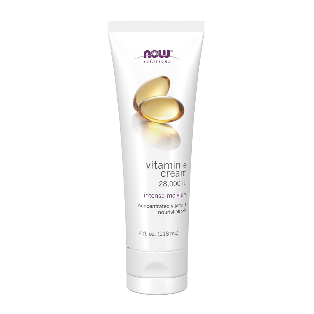 MAINTENANT Solutions alimentaires, Crème Vitamine E 28 000 UI, Hydratant intense, Vitamine E concentrée, 4-Ounce