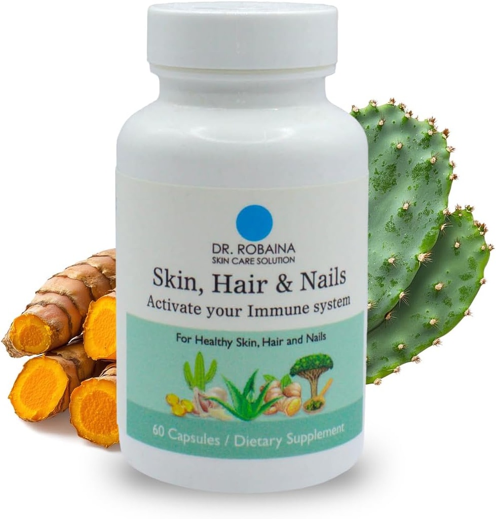 Dr Robaina Solution de soins de la peau - Capsules de peau, cheveux et ongles - Soutien immunitaire - 60 Capsules de complément alimentaire