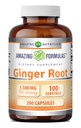 Formules étonnantes Ginger Root 4:1 Supplément de 1500 Mg par service de 200 capsules Supplément de 200 capsules non-OGM