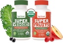 Sentez-vous grand suppléments de fruits et légumes biologiques USDA de 20+ Super Rouges & Verts pour le soutien de l'énergie naturelle.