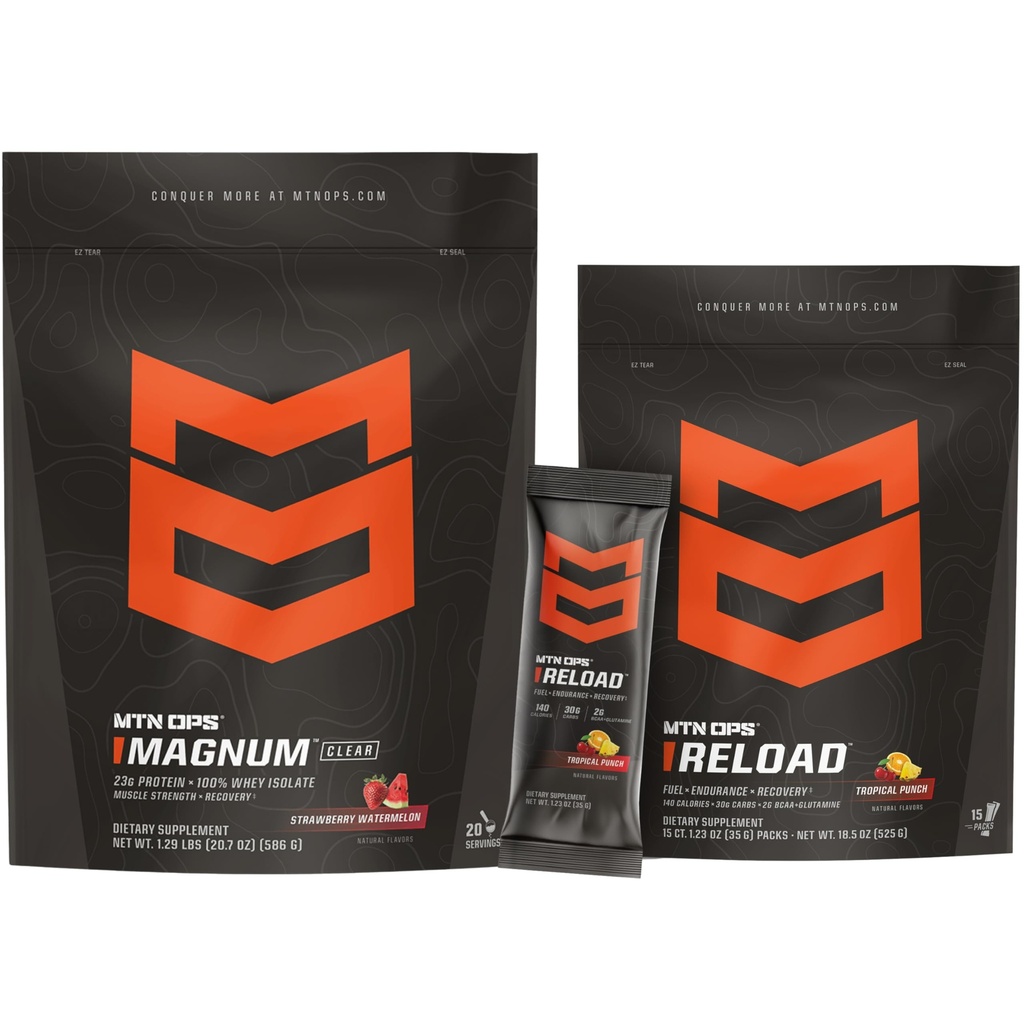 MTN OPS Magnum Clear Strawberry Watermelon & Reload Tropical Punch Bundle