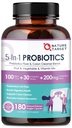 NATURE TARGET Probiotiques pour la santé digestive des femmes-hommes, probiotiques hommes-femmes avec prébiotiques, 100 milliards d'UCF pour la santé des Guts et des Immunes, 180 capsules de légumes (90 jours d'approvisionnement)