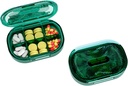 Petite boîte à pilules, étui à pilules de preuve d'humidité, organisateur de pilules de voyage pour la purée de poche, médicament portable quotidien vitamine, huile de poisson, supplément (vert)