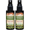 Pulvérisateur complexe de gorge à feuilles d'olive de 2 paquets de Barlean avec menthe poivrée, citron et sauge pour le soulagement de la gorge Itchy, supplément de soutien immunitaire, extrait liquide mélangé, 1,5 oz