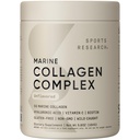 Sports Research Collagen Beauty Complex with Hyaluronic Acid, Vitamin C + Biotin | Pescatarian, Keto Certified & Non-GMO Verified - Unflavored (30 Servings)
