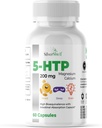 5-HTP 200 MG Plus Calcium et Magnésium pour l'humeur, le sommeil et les fonctions cérébrales – 1 Capsule par portion, 60 Capsules