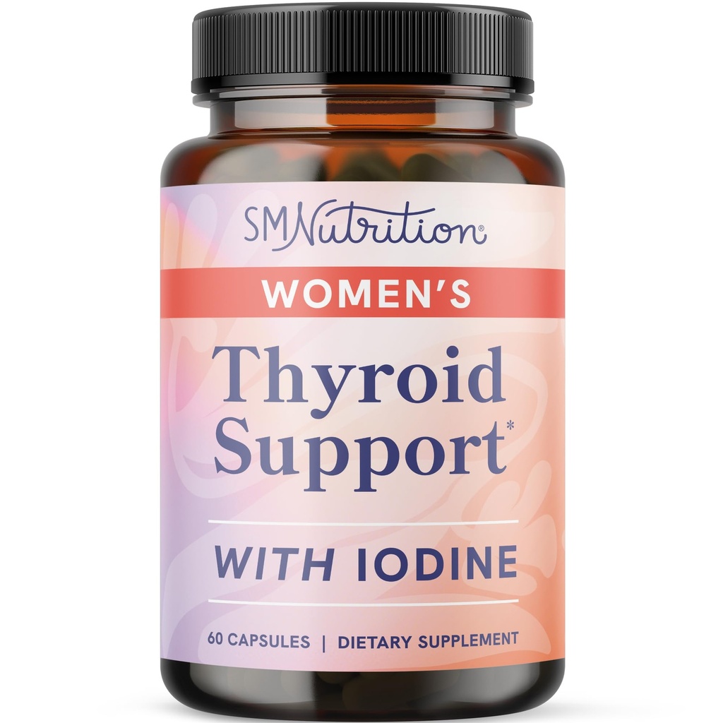 Thyroid Support for Women | Iodine Supplement with Selenium, Zinc, Ashwagandha & Vitamin B12 | Supports Energy, Cellular Health and Hormone Balance for Women | Thyroid Support Complex | 60 Ct.