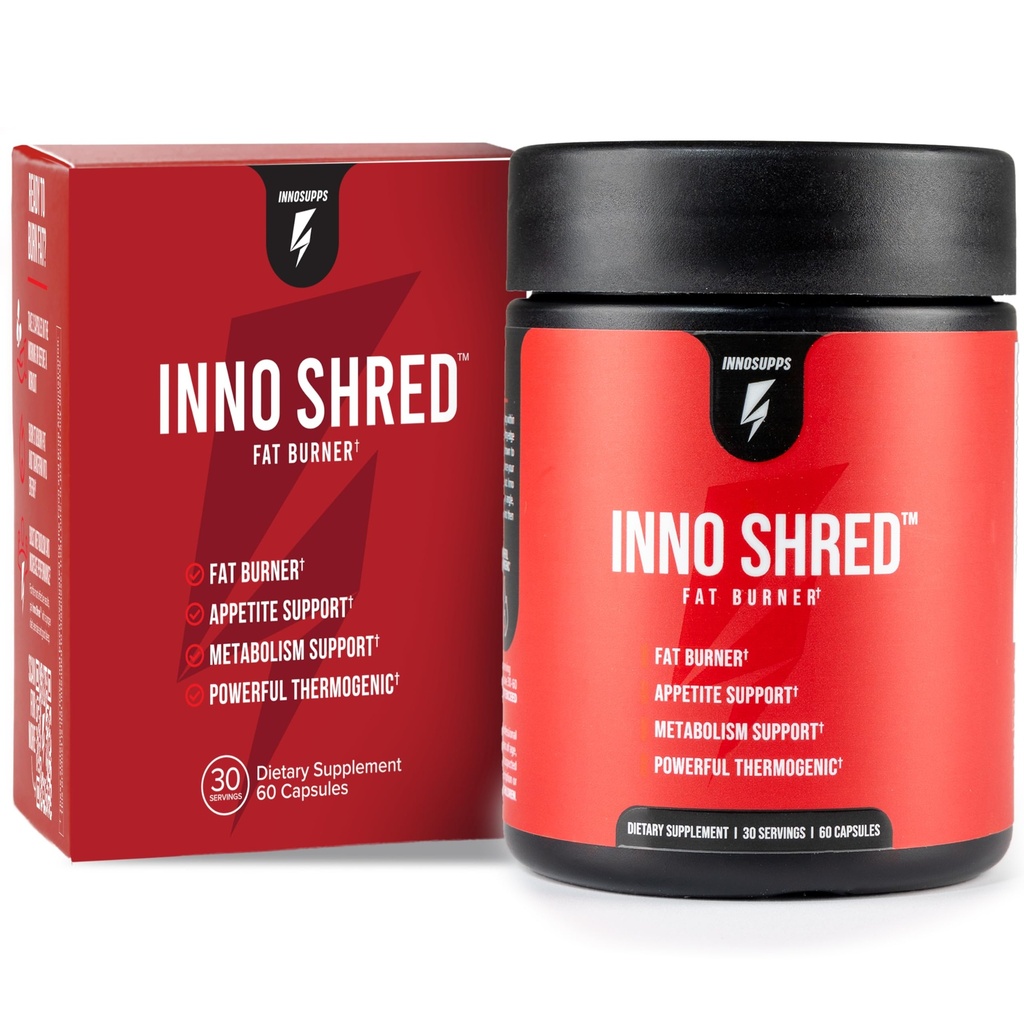 Info Shred Thermogen Fat Burner pour les hommes et les femmes - Suppresseur d'appétit, énergie et métabolisme avec Capsimax, Paradoxine, extrait de thé vert - 60 capsules, 30 portions