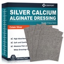 Ag Silver Calcium Alginate Wound Dressing Pads 3'' x 3'' (paquet de 10), Dressing doux en argent très absorbant, habillage non adhésif pour soins des blessures, tampons de suppression sans douleur pour les blessures