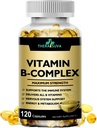 Vitamine B-Complex + CoQ10 + Vitamine C - Supplément Max Strength pour l'énergie, soutien du métabolisme, 120 Softgels, 60 jours d'approvisionnement