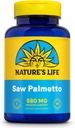 Nature's Life Saw Palmetto pour hommes 580mg - Supplément Prostate Traditionnel - Santé des Hommes, Prostate et Urinary Tract Support w/Beta Sitostérol Stérols végétaux, garantie de 60 jours, 100 portions, 100 capsules
