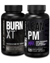Brûlure de graisse thermogénique XT Jacked Factory Burn - Comprimant d'appétit et booster d'énergie nootropique (90 capsules) et lean PM Max haute performance perte de poids, soutien du sommeil (120 capsules)
