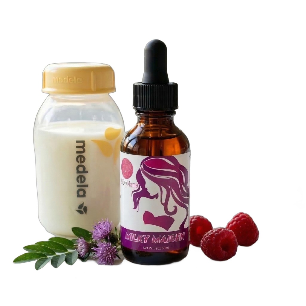 Milky Maiden® Lactation Herbal Supplement Drops – Raspberry Flavor, Supports Breast Milk Production & Flow, Goat’s Rue, Blessed Thistle, Alfalfa & Anise Blend for Breastfeeding Moms