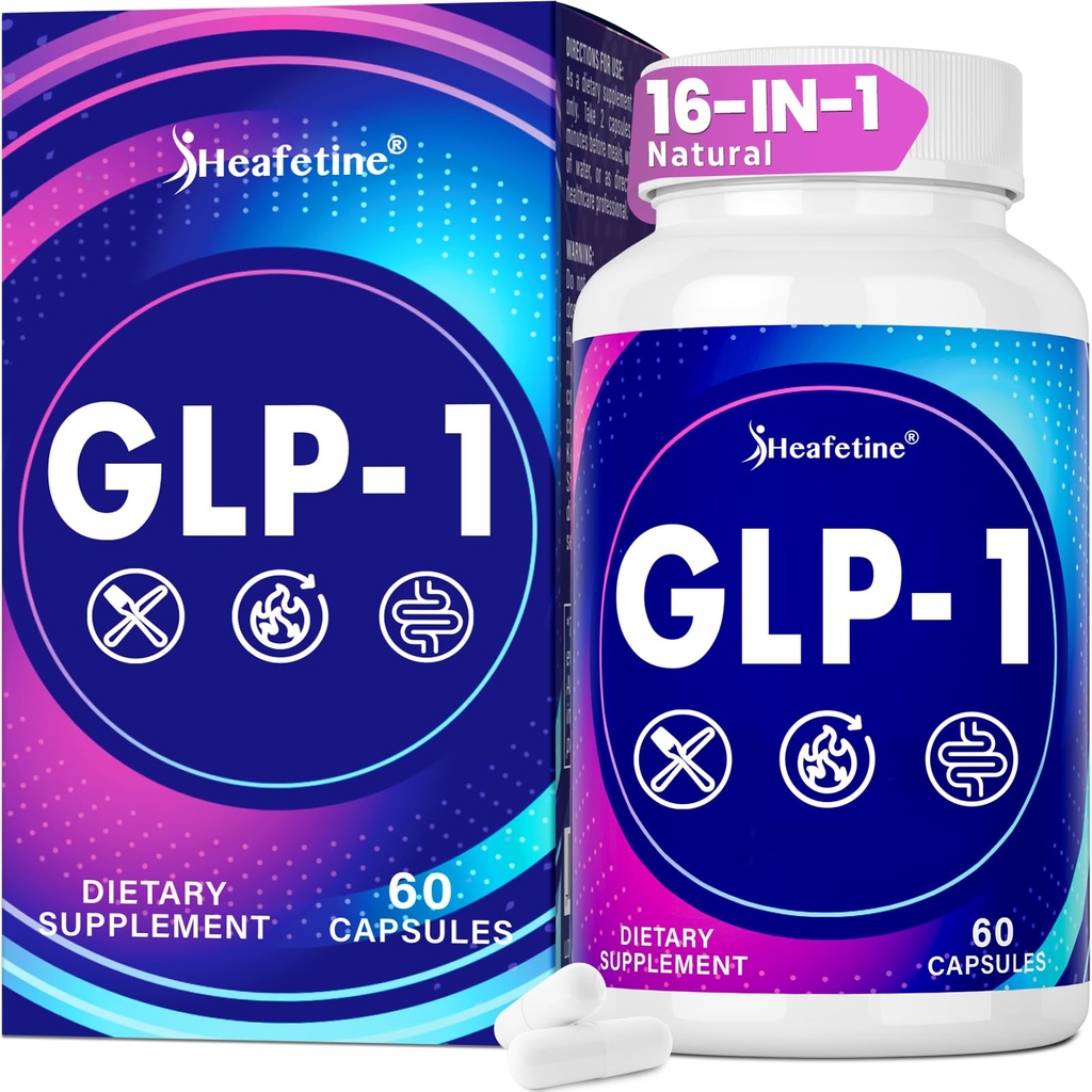 GLP-1 Supplement for Women & Men, GLP 1 Naturally 16X Scientific Formula, GLP-1 with Probiotic, Hops, Green Tea, GLP1 for Gut, Digestive & Overall Health* - 60 Capsules