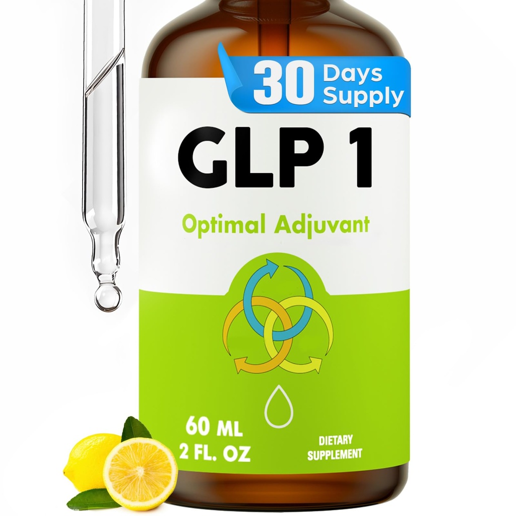 Glp 1 Liquid Drops for Women & Men, 27-in-1 Formula with Chromium, Hydrolyzed Collagen & Prebiotics & More | Vegan, Non-GMO, Fast Absorption - 60 ML(Lemon Flavor)