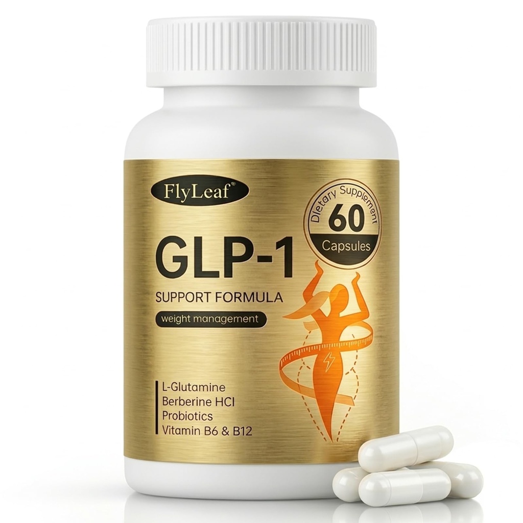 FLYLEAF GLP-1 Supplement for Appetite Control, Daily Weight Management Support - with Berberine HCl, Akkermansia & Probiotics to Help Manage Hunger - Non-GMO, 60 Capsules (1-Month Supply)