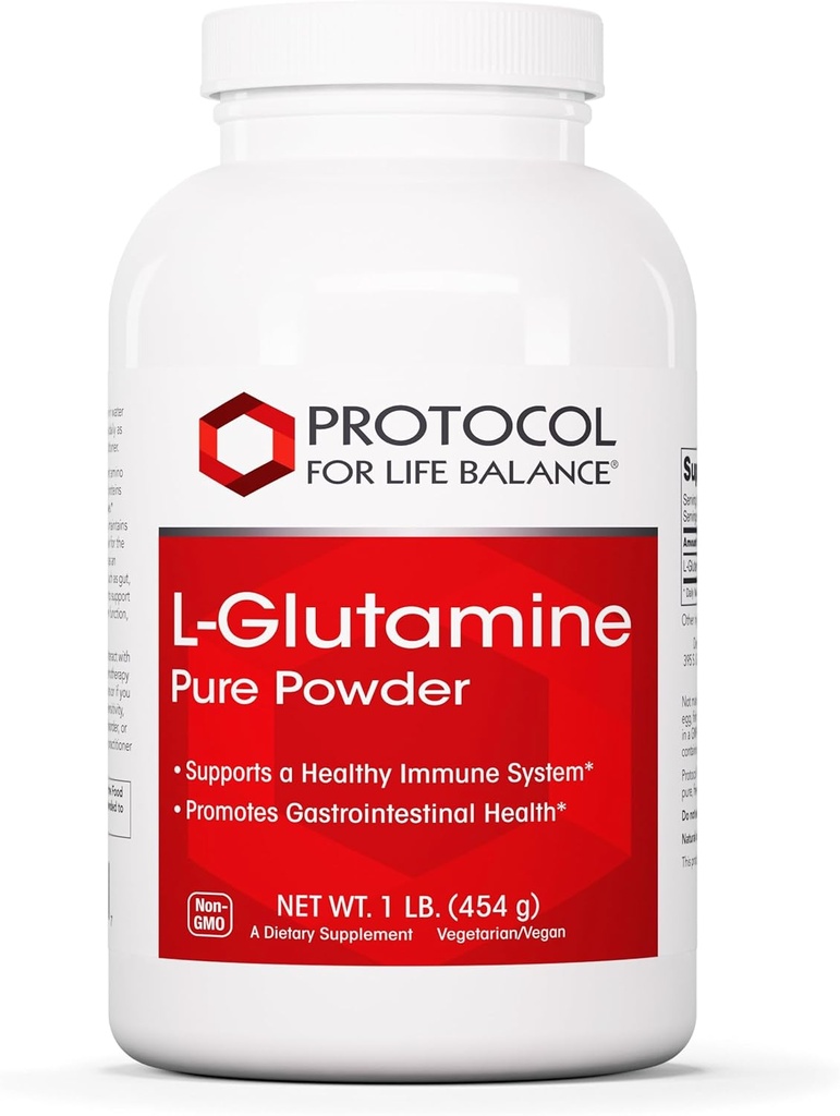 PROTOCOLE POUR LA BALANCE DE LA VIE L-Glutamine - Poudre pure - Tissu musculaire, Gut Health et Immune Support - 1 livre