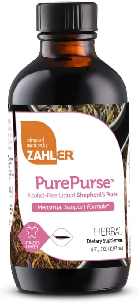 Zahler PurePurse, Liquid Sheperd’S Purse which Helps Reduce staining, All Natural Liquid Menstrual Support Formula, Certified Kosher,4oz